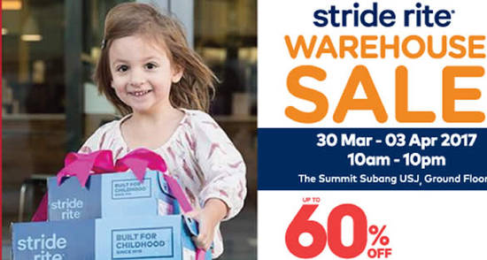Featured image for Stride Rite Warehouse SALE at Summit Subang USJ from 30 Mar - 3 Apr 2017