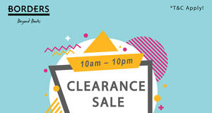 Featured image for BORDERS clearance sale offers up to 70% off at Summit USJ from 21 Apr – 1 May 2017