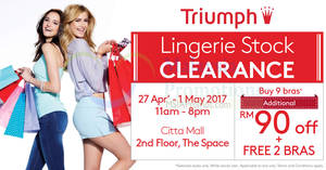 Featured image for Triumph stock clearance at Citta Mall from 27 Apr – 1 May 2017