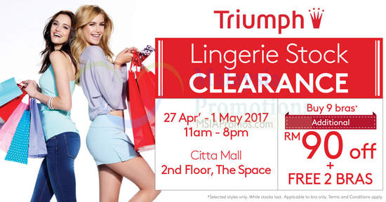 Featured image for Triumph stock clearance at Citta Mall from 27 Apr - 1 May 2017