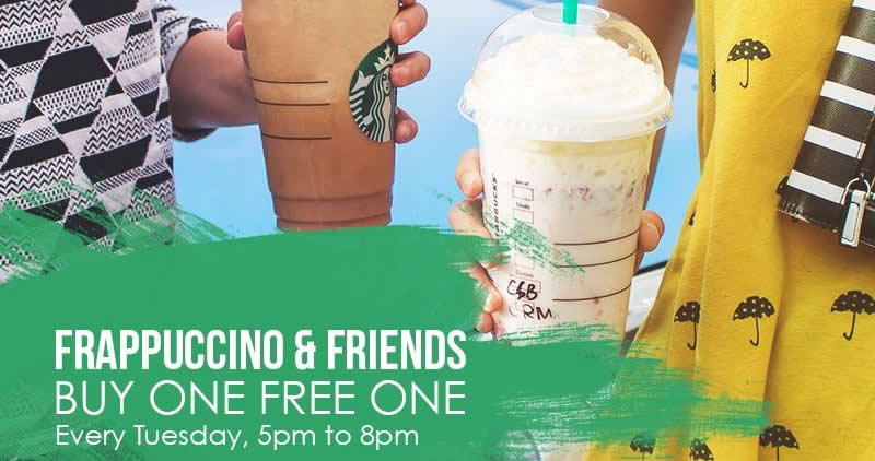 Featured image for Starbucks: Buy One FREE One on Tuesdays, 5pm - 8pm from 2 - 30 May 2017