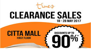 Featured image for Times Bookstores: Clearance sale at Citta Mall from 18 – 28 May 2017