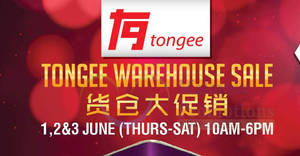 Featured image for Tongee warehouse sale at Kuala Lumpur from 1 – 3 Jun 2017