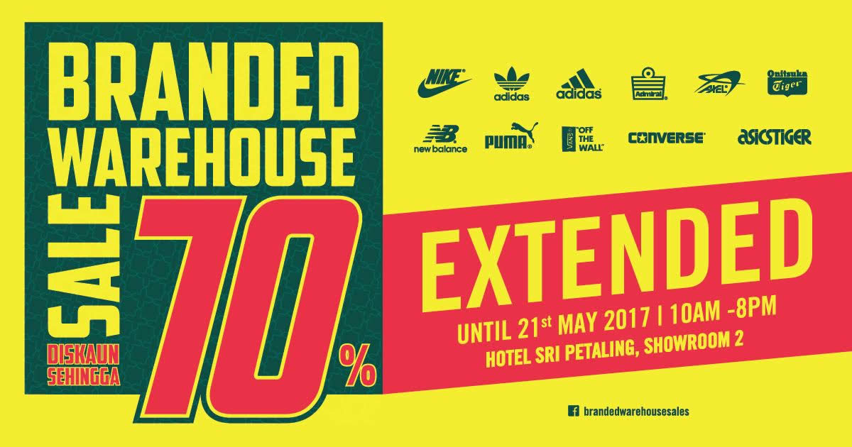 Featured image for Up to 70% OFF branded sportswear sale at Hotel Sri Petaling from 9 - 21 May 2017