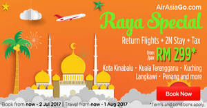 Featured image for Air Asia Go: Grab a 2N vacation from RM299/pax (Return flights + 2N stay + Tax)! Book from 19 Jun – 2 Jul 2017
