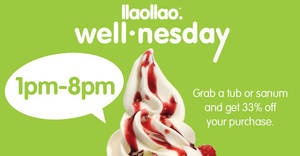 Featured image for llaollao: 33% off medium & large tubs & Sanums for one-day only on 21 Jun 2017