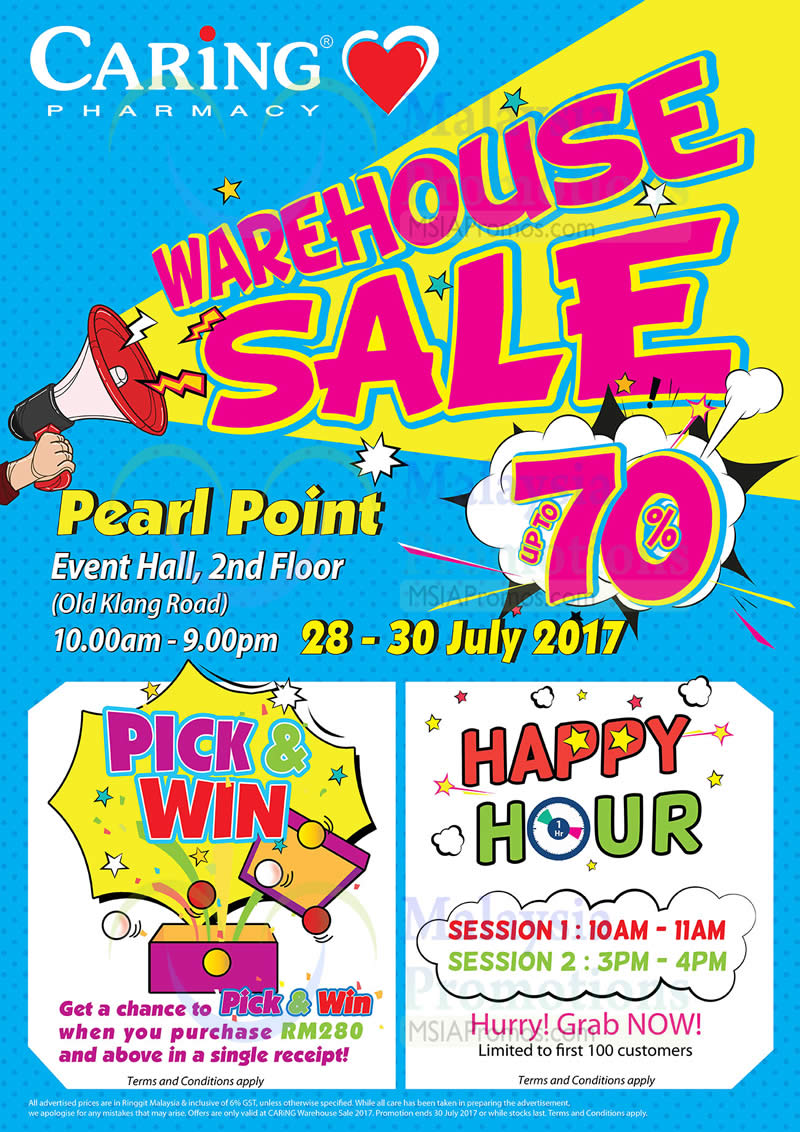 Caring Pharmacy up to 70% off warehouse sale at Pearl 