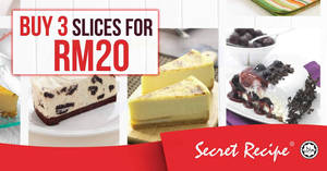 Featured image for Secret Recipe: RM20 for 3 slices of reg-range cakes nationwide! Only on 20 Jul 2017, 12pm – 5pm