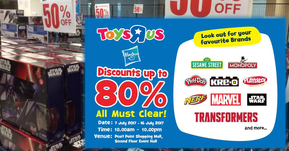 Featured image for Hasbro up to 80% OFF clearance sale at Pearl Point! From 7 - 16 Jul 2017