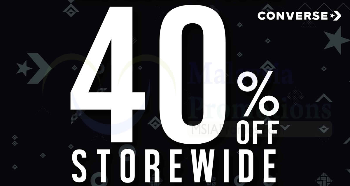 Featured image for Converse 40% off STOREWIDE at participating outlets! From 30 Aug - 1 Sep 2017