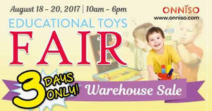 Featured image for Onniso educational toys warehouse sale at Kuala Lumpur! From 18 – 20 Aug 2017