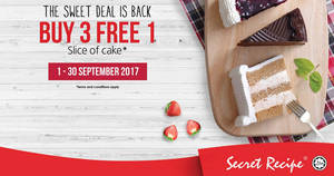 Featured image for Secret Recipe: Buy-3-get-1-FREE sliced cakes for the ENTIRE month of Sept, 2017!