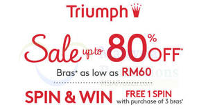 Featured image for Triumph up to 80% off sale at AEON Taman Maluri! From 14 – 21 Aug 2017