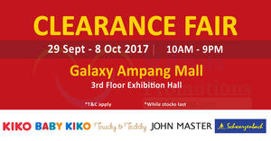 Featured image for (EXPIRED) KIKO & Baby KIKO Clearance Fair at Galaxy Ampang Mall! From 29 Sep – 8 Oct 2017
