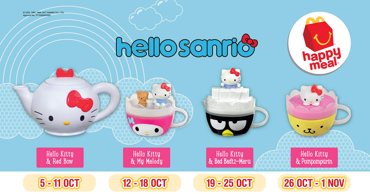 Featured image for McDonald's - Redeem a FREE Hello Kitty toy with any Happy Meal purchase! From 5 Oct - 11 Nov 2017