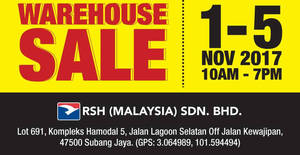 Featured image for (EXPIRED) Royal Sporting House warehouse sale is BACK! From 1 – 5 Nov 2017