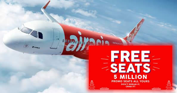 Featured image for AirAsia's FREE Seats is back - over 5 million promo seats! Book by 11 Mar 2018