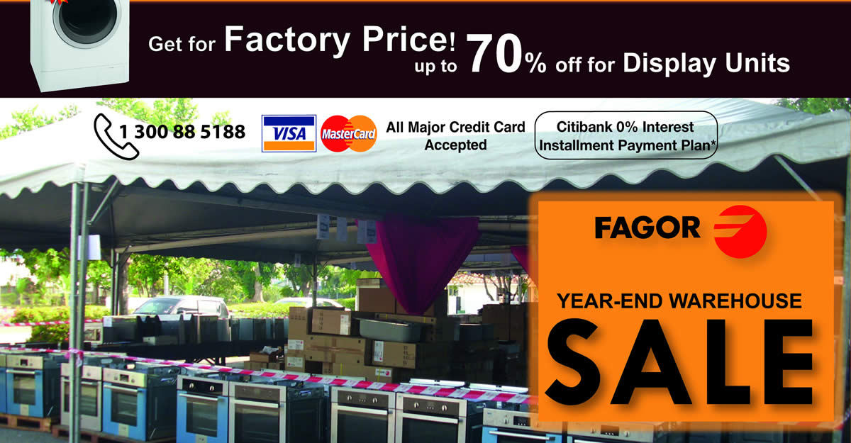 Featured image for Fagor home appliances warehouse sale at Shah Alam from 8 - 10 Dec 2017