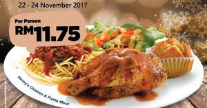 Featured image for Kenny Rogers ROASTERS: Chicken & Pasta meal for two at only RM11.75/pax! From 22 – 26 Nov 2017