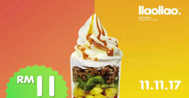 Featured image for llaollao: RM11 (N.P. RM17.90) Sanum11 offer at almost all outlets on 11 Nov 2017