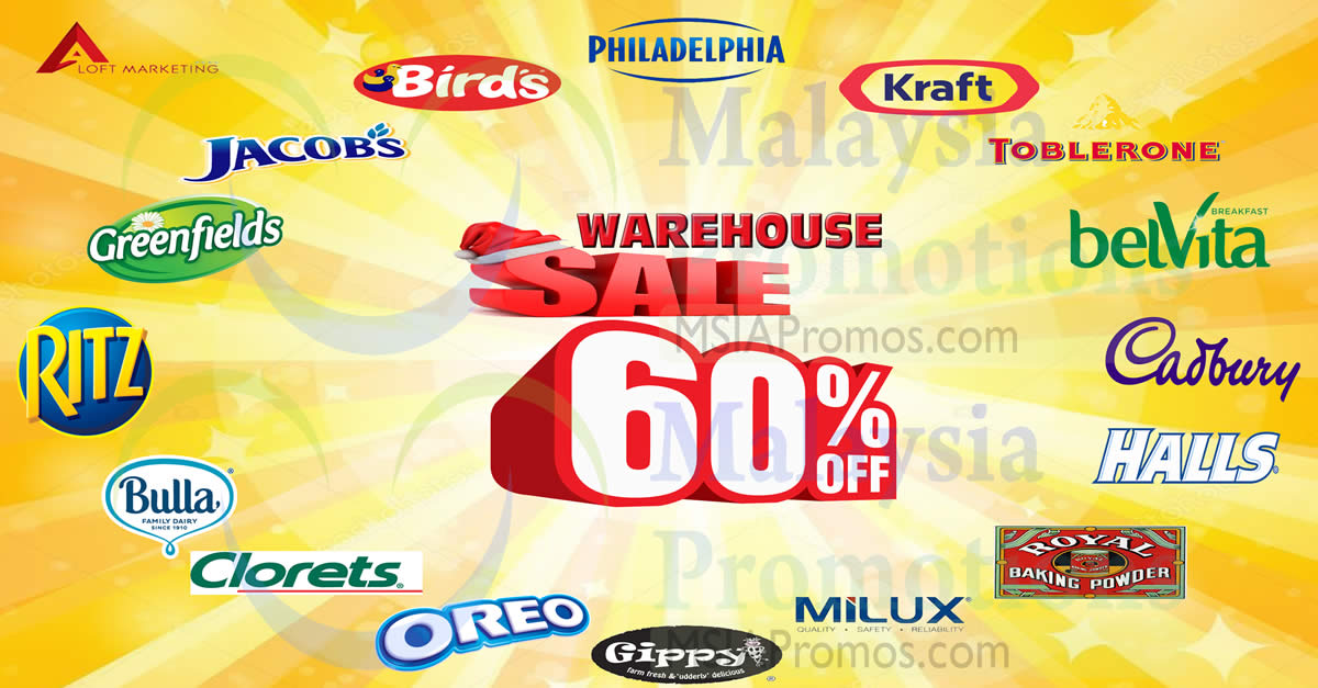 Featured image for Aloft Marketing: Up to 60% OFF warehouse sale - Kraft, Oreo, Cadbury & more! From 21 - 23 Dec 2017