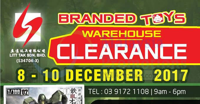 Featured image for Litt Tak branded toys warehouse clearance at Kuala Lumpur from 8 - 10 Dec 2017