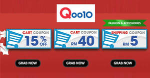 Featured image for Qoo10: Grab free 15% and RM40 cart coupons! From 18 – 24 Dec 2017