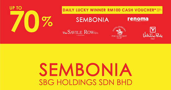 Featured image for Sembonia: Up to 70% OFF branded warehouse sale! From 29 Jan - 4 Feb 2018