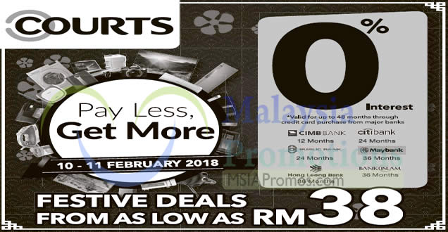 Featured image for Courts: Festive deals from as low as RM38! From 10 - 11 Feb 2018