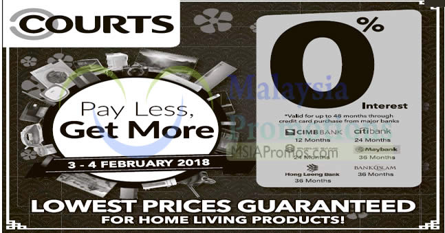 Featured image for Courts: Lowest prices guaranteed for home living products! From 3 - 4 Feb 2018