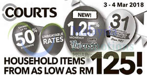 Featured image for (EXPIRED) Courts: Household items from as low as RM125! From 3 – 4 Mar 2018