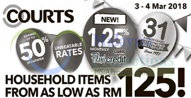 Featured image for Courts: Household items from as low as RM125! From 3 - 4 Mar 2018