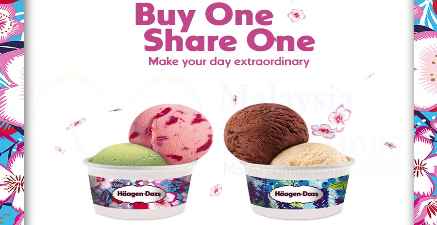 Featured image for Haagen-Dazs shops are offering 1-FOR-1 Double Scoop ice creams! Valid till 31 Oct 2018 (Mon - Thur)