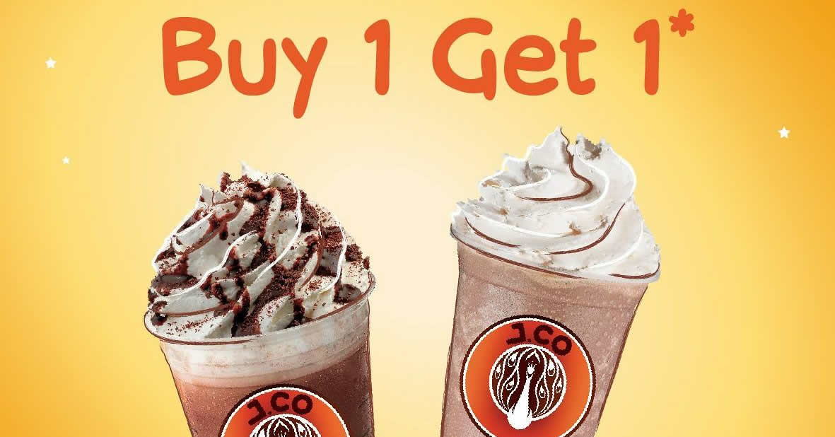 Featured image for J.CO Donuts & Coffee: Buy-1-FREE-1 on ALL Frappe at all outlets on Friday, 30 Mar 2018