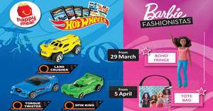 Featured image for (EXPIRED) McDonald’s: Free Barbie/Hot Wheels toy with every Happy Meal purchase! From 29 Mar – 18 Apr 2018