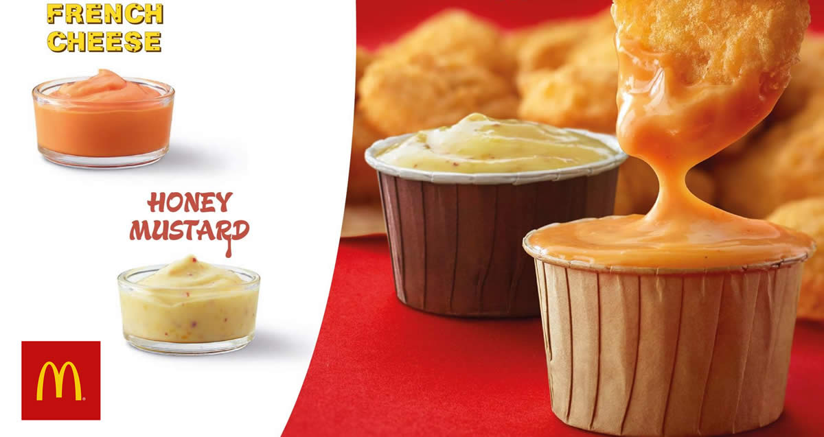 Featured image for McDonald's: Honey Mustard and French Cheese sauces are back! From 26 Mar 2018