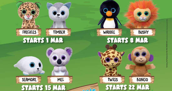 Featured image for McDonald's: Free Ty Beanie Boos toy with every Happy Meal purchase! From 1 - 28 Mar 2018