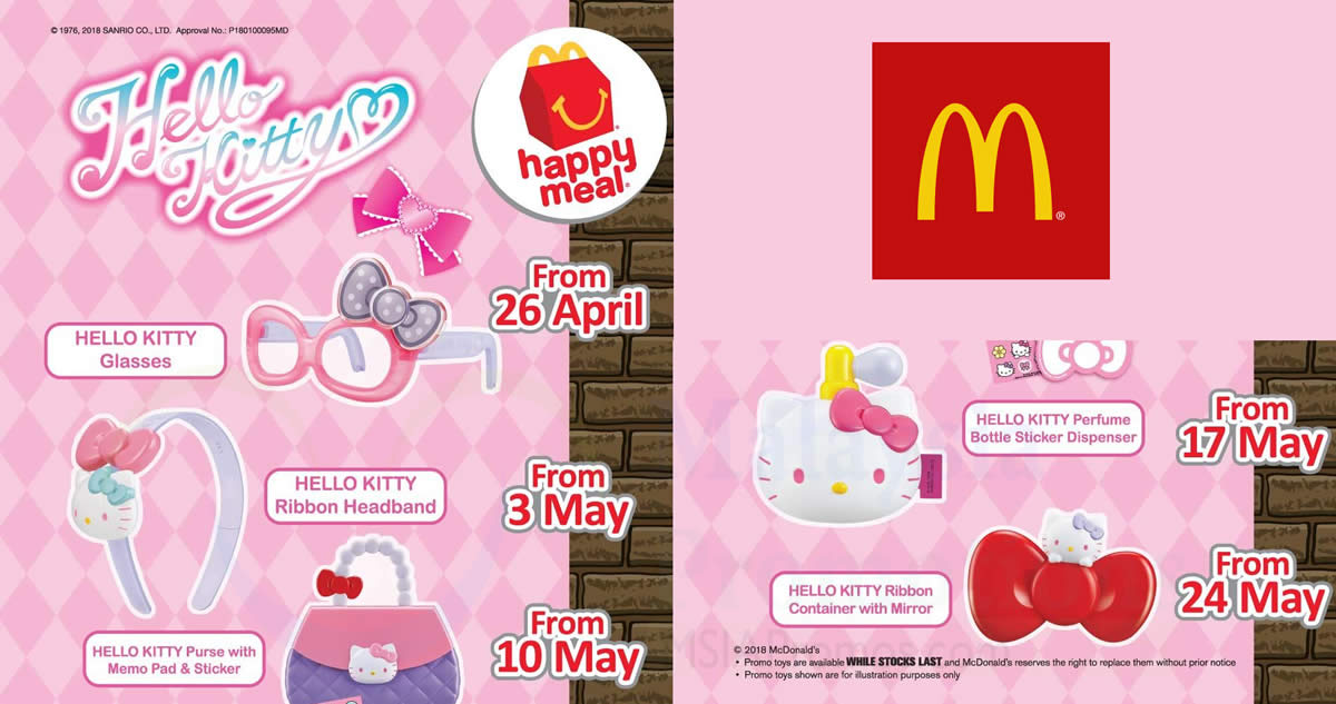 Featured image for McDonald's: FREE Hello Kitty accessory with every Happy Meal purchase! Ends 30 May 2018