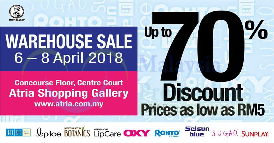 Featured image for Mentholatum Warehouse Sale - Hada Labo, Sunplay, OXY, Care and more! From 6 - 8 Apr 2018