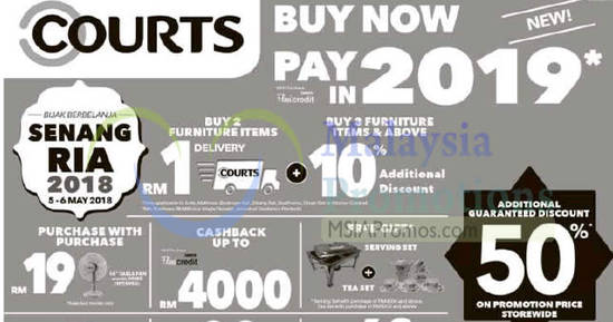 Featured image for Courts: 50% off on promotion price storewide! From 5 - 6 May 2018