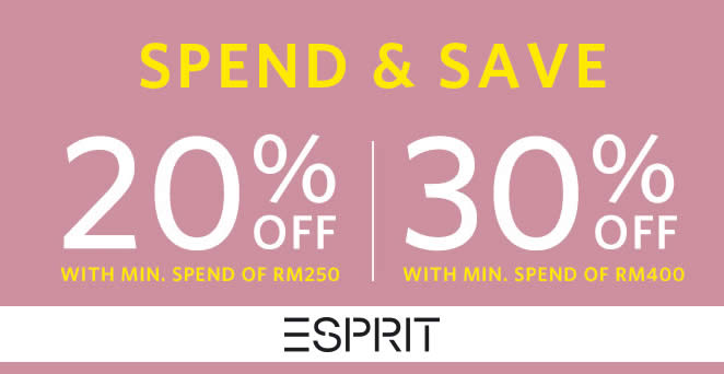 Featured image for Esprit: Save 20% to 30% off storewide online promo (incl sale items)! Ends 16 May 2018