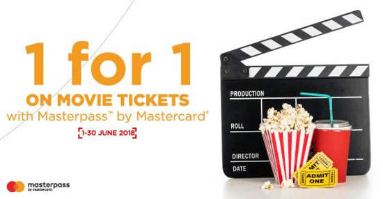 Featured image for TGV Cinemas: 1-for-1 movie ticket with Masterpass by Mastercard! From 1 - 30 Jun 2018