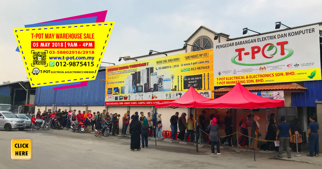 Featured image for T-Pot warehouse sale at Shah Alam on 5 May 2018