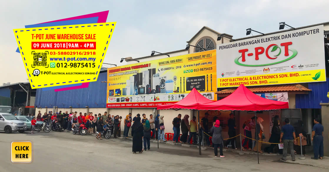 Featured image for T-Pot warehouse sale at Shah Alam on 9 Jun 2018