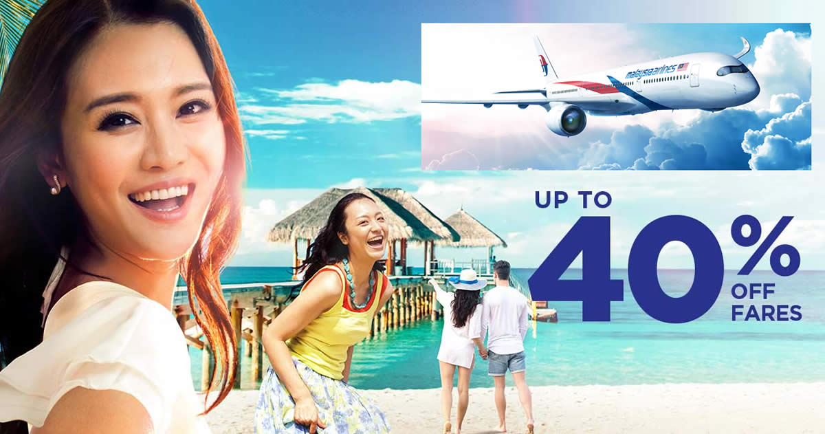 Featured image for Malaysia Airlines offers up to 40% off fares when you book by 20 Aug 2018