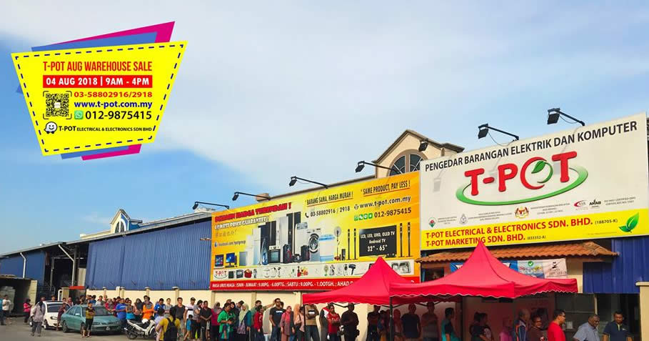Featured image for T-Pot warehouse sale at Shah Alam on 4 Aug 2018