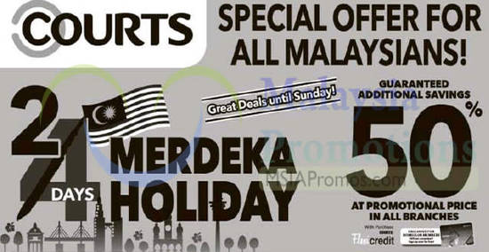 Featured image for Courts: Additional guaranteed savings 50% at promotion price! Ends 2 Sep 2018