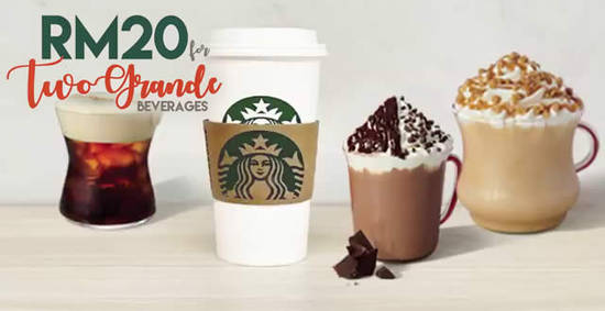 Featured image for Starbucks: RM20 for any two Grande handcrafted beverages on 20 Nov 2018
