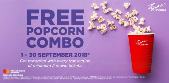 Featured image for TGV Cinemas: Have your next popcorn combo at TGV Cinemas for FREE! Valid from 1 - 30 Sep 2018