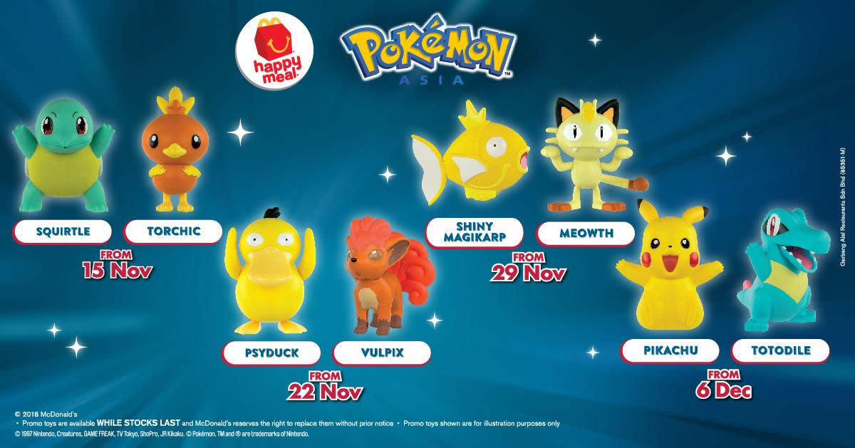 Featured image for McDonald's Pokemon Happy Meal toys are now available! New toys every week till 12 December 2018
